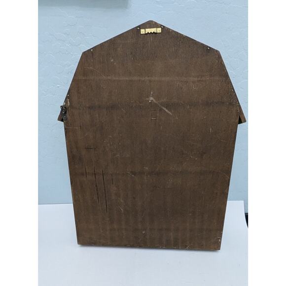 Vintage Wood Barn Shaped Shadow Box Curio Wall Display Shelf 17 X 20" - Picture 2 of 5